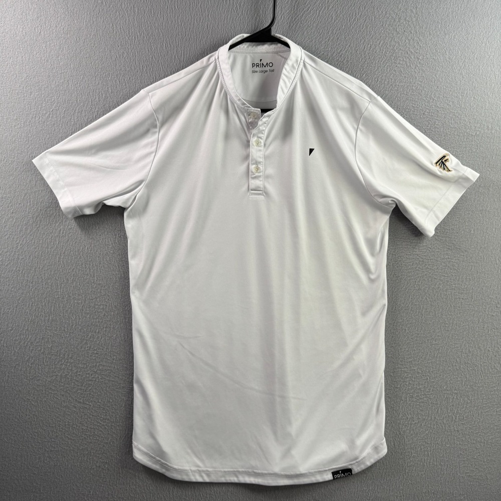 Primo Golf Shirt Mens Large Tall White Blade Collar Performance Atlanta Falcons